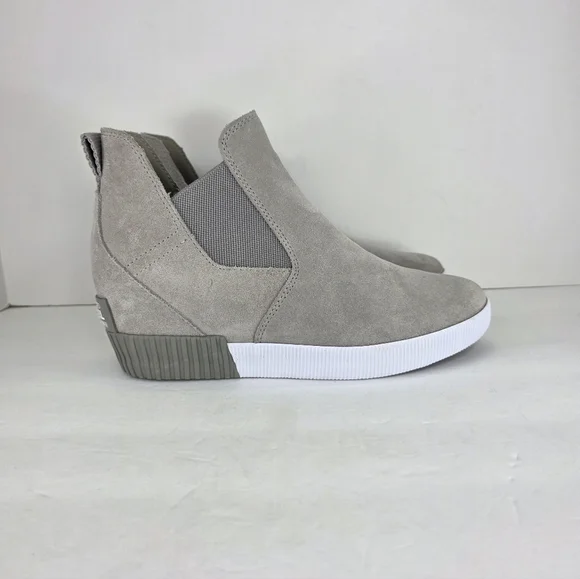 Sorel Women's Out N About Slip-On Casual Wedge Heeled Boot Grey White Size 8.5 - Picture 7 of 15